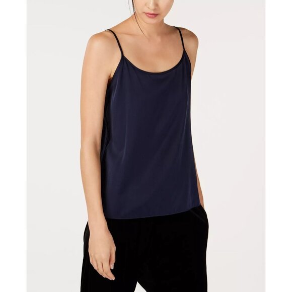 EILEEN FISHER Dove Taupe Grey 100% Silk Habotai Camisole Tank Top, Size L - Picture 2 of 12